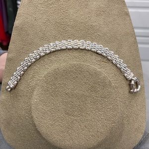 Sterling silver Satin Wheat Chain Bracelet 7”
